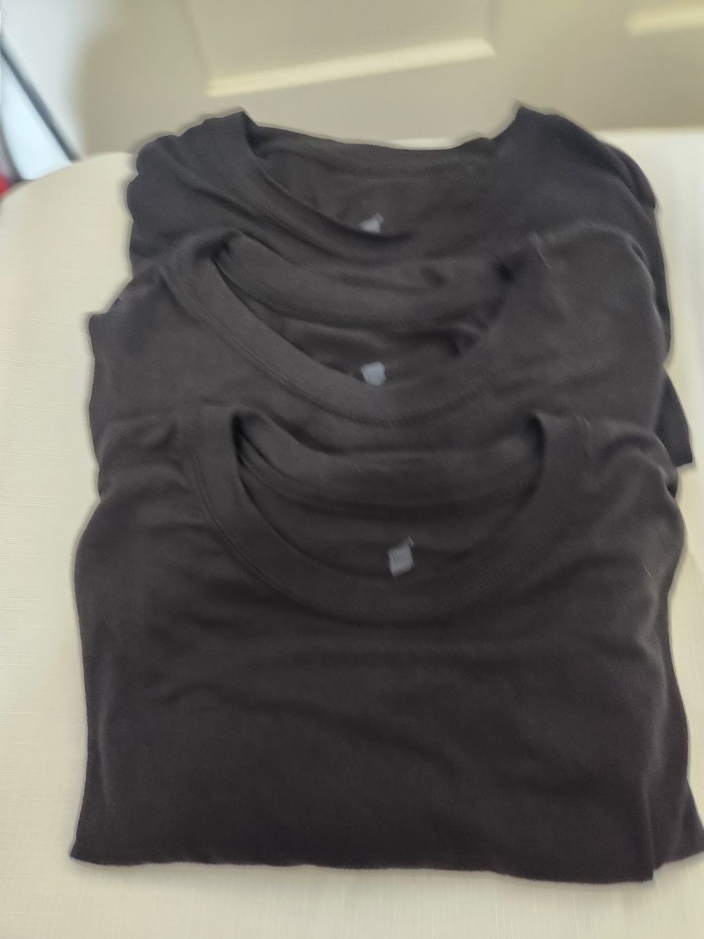 Mens Black Hanes Crew Neck Shirt - Set Of 3 Size L
